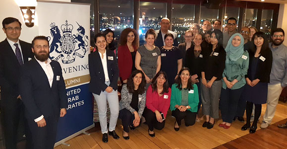 Yazan Madi (second from left) with members of the Chevening community at a meet-up in Dubai Yazan Madi (second from left) with members of the Chevening community at a meet-up in Dubai