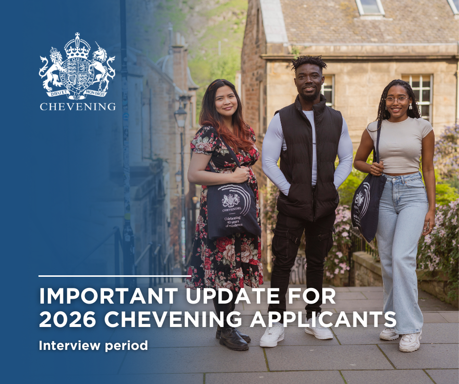 LinkedIn and Facebook - Chevening 'Interview tips' graphic